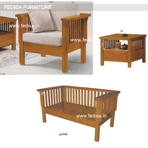 Akeshiya Wood Sofa Set Cheap Living Room Furniture Sets Drawing Room Sofa Set L Shape Wooden Sofa