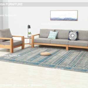 Teak Wood Corner Sofa Beige Leather Living Room Set Modern Living Room Furniture Set Sofa Set Brown Colour