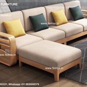 Winster Wooden Sofa Ethnic Sofa Set Urban Ladder L Shaped Sofa Leatherette Sofa Set