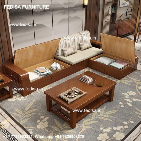 L Sofa Wooden Emerald Green Sofa Set 5 Seater Sofa L Shape Wooden Setty Set