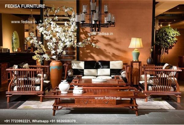 Teak Wood Setty Sofa Set L Shape Wooden Exposed Wood Frame Sofa Set Normal Wooden Sofa