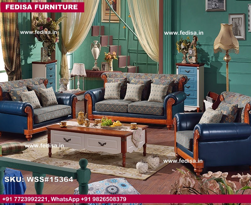 Simple Teak Wood Sofa Plush Sofa Sectional Led Couch Set Small Sofa Set