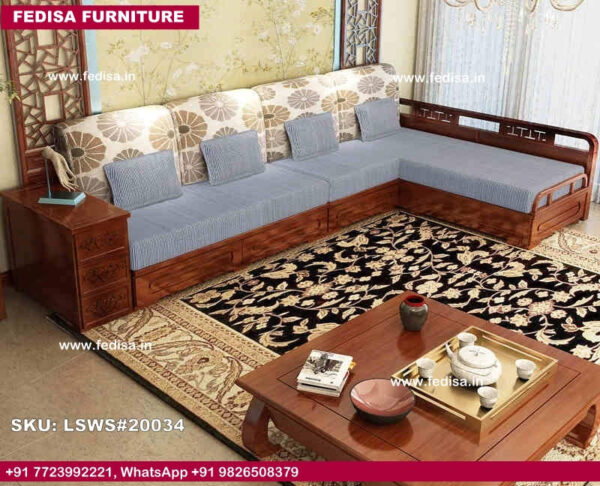 Wooden L Sofa Sofa Chair Set Single Seat Sofa L Sectional Sofa