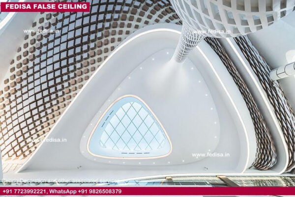 Office False Ceiling Double Fan Pop Design Plus Minus Pop Design Small Hall