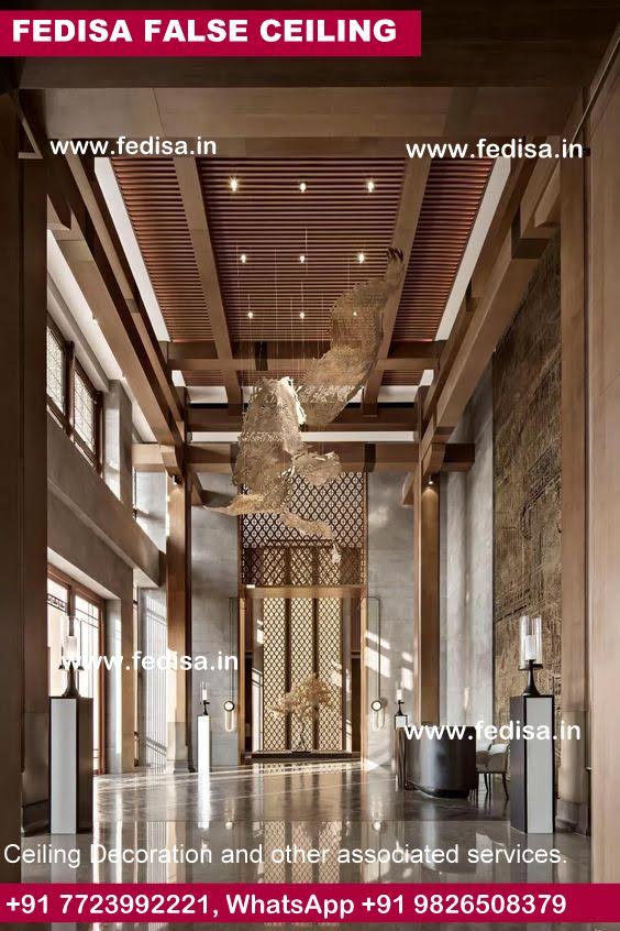 Office Room Ceiling Design Double Height Lobby Ceiling Design Pop ...
