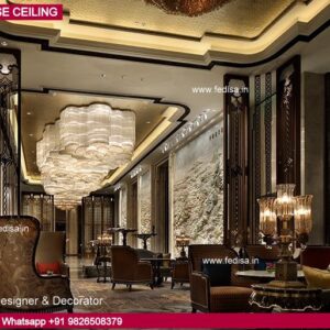 Simple Pop Design For Office Concealed False Ceiling Interior Lobby Hotel