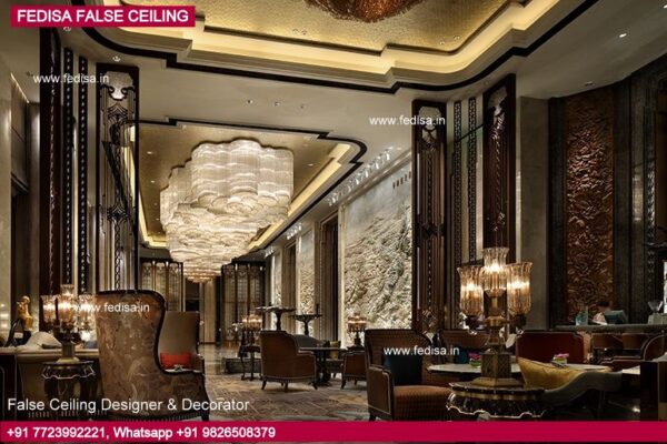 Simple Pop Design For Office Concealed False Ceiling Interior Lobby Hotel