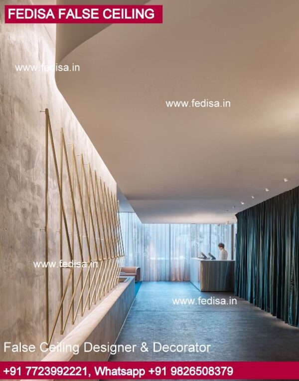 Simple Office Ceiling Design Pop Double Fan Design Coffee Shop Layout