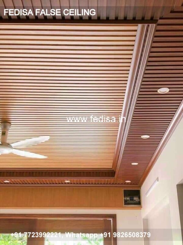 Wooden Pop Design Wooden Gypsum False Ceiling Ceiling Glass Design