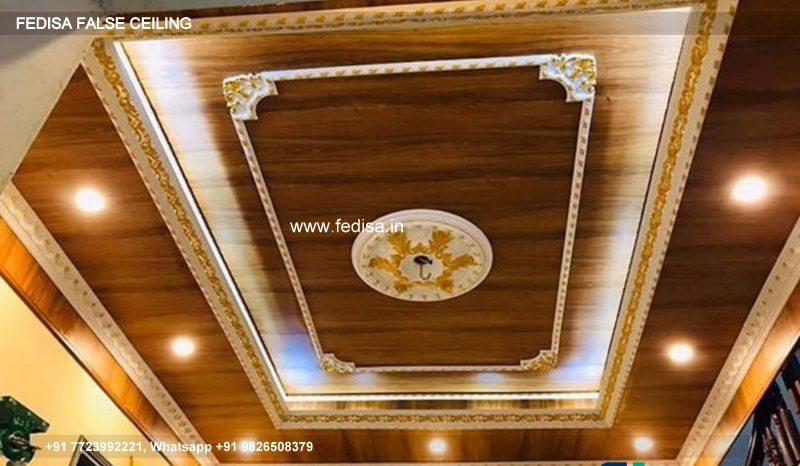 Wooden False Ceiling Wooden Look False Ceiling Plaster Of Paris Ceiling Design