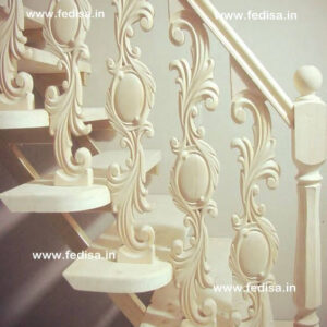 Mild Steel Staircase White Iron Stair Railing Iron Posts For Stairs Metal Railing Indoor Stairs
