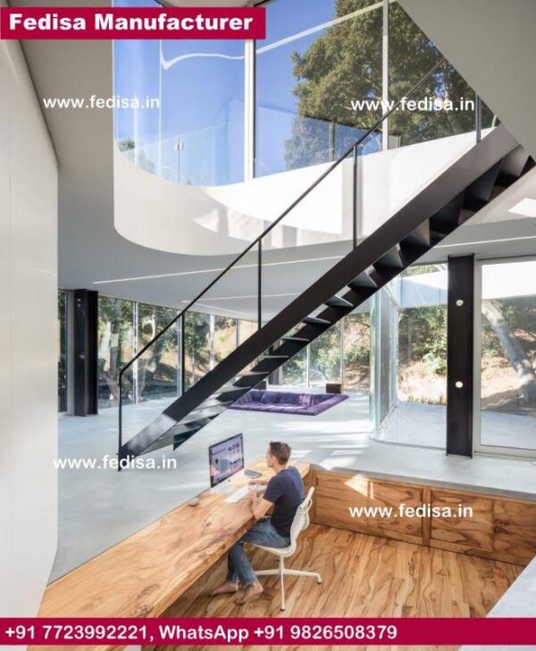 C Channel Stairs Ss Round Staircase Steel Pipe For Staircase Porch Metal Stair Railing