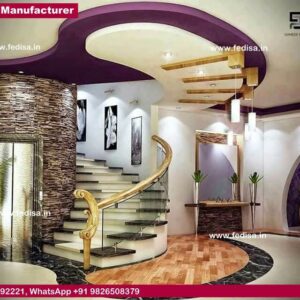 Steel Frame Staircase Black Wood Banister Simple Wood Stair Railings Circular Staircase