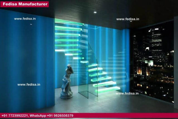 Steel And Glass Staircase Contemporary Wooden Staircase Temporary Wood Stairs Curved Wood Railing