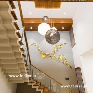 Stainless Steel Spiral Railing, Stripping Wood Stairs | Living room stairs
