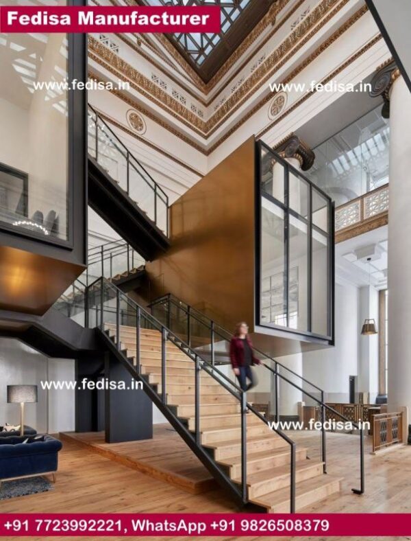 Cable Railing For Interior Stairs, Home Spiral Staircase | Living room stairs