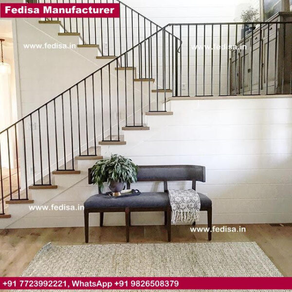 Metal Staircase Company, Round Wood Railing | Living room stairs