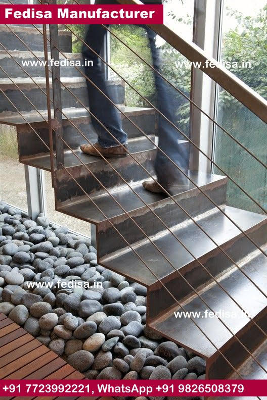 Revit Metal Stairs, Steel Round Staircase Design | Living room stairs
