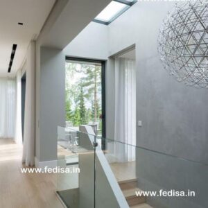 Cable Railing For Interior Stairs, Dogleg Staircase | Living room stairs