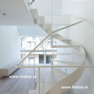 Steel Plate Stair, Dog Legged Staircase Design | Living room stairs