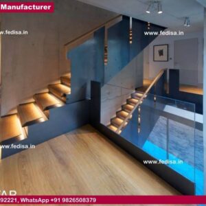 Steel And Timber Stairs, Plan And Section Of Dog Legged Staircase | Living room stairs