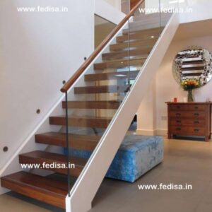 Stainless Steel Spiral Railing, staircase according to vastu | Living room stairs