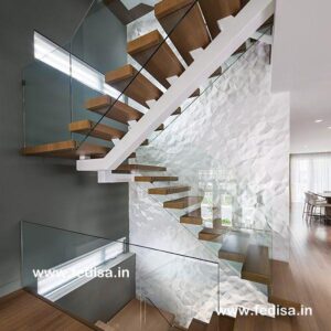 Modern Cable Stair Railing, Ss Steel Staircase | Living room stairs