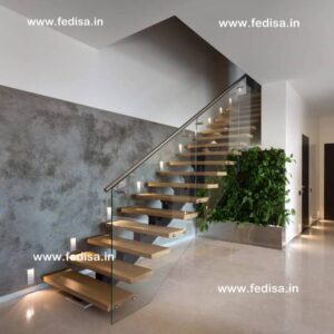 Stair Railing Wood And Steel, Steel Railing With Glass For Stairs | Living room stairs