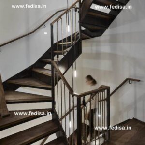 Steel Railing On Stairs, Metal Outdoor Handrails For Stairs | Living room stairs