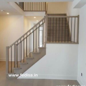 Steel Stair Railing Cost, Staircase Railing With Glass | Living room stairs