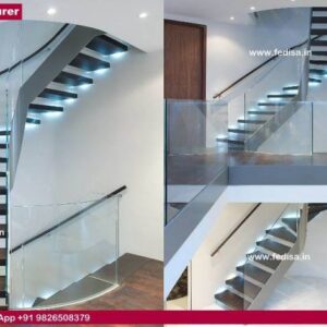 Circular Metal Staircase, Wooden Stair Railing With Glass | Living room stairs