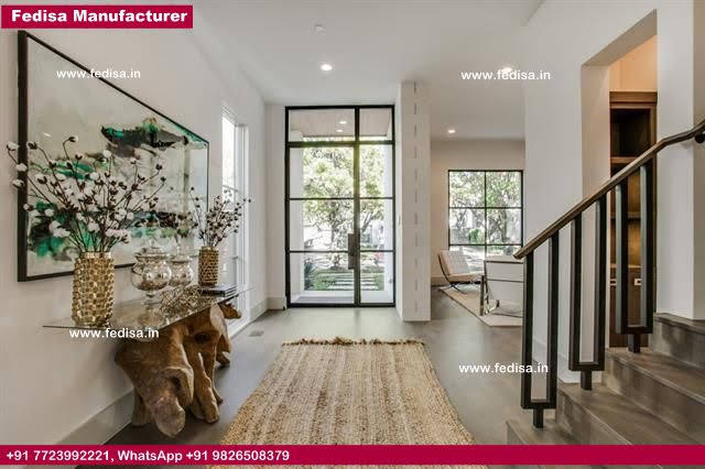 Modern Cable Stair Railing, Wooden Grab Rails For Stairs | Living room stairs