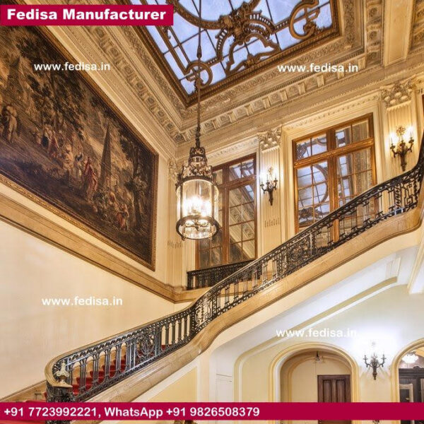 Steel Stair Railing Cost, Premade Wood Stairs | Living room stairs