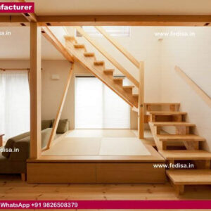 Modern Cable Stair Railing, Contemporary Wooden Staircase | Living room stairs