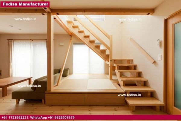 Modern Cable Stair Railing, Contemporary Wooden Staircase | Living room stairs