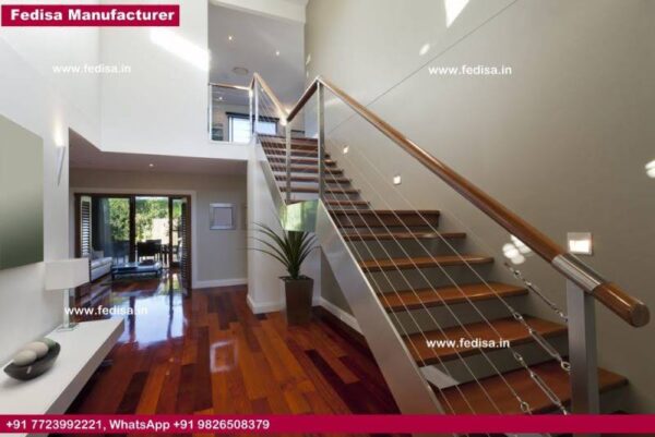 Metal Outdoor Handrails For Stairs, Maple Wood Stairs | Living room stairs