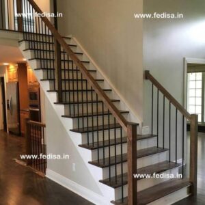 Modern Cable Stair Railing, Caulking Wood Stairs | Living room stairs