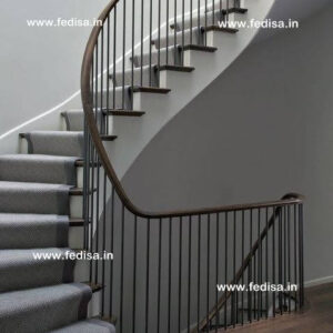Stair Railing Wood And Steel, Wood Stairwell | Living room stairs
