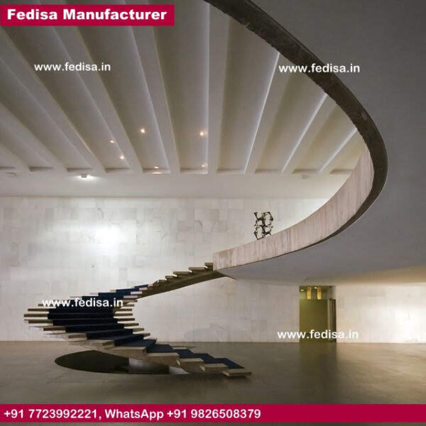 Circular Metal Staircase, Wood Stair Molding | Living room stairs