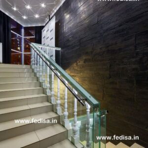 Stainless Spiral Stairs, Wooden Stair Rails And Balusters | Living room stairs