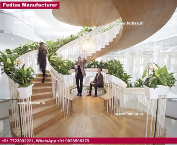 Steel Stair Railing Cost, Rounded Stair Tread | Living room stairs