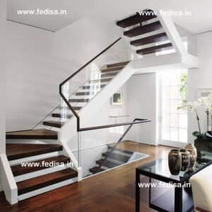 Stair Railing Wood And Steel, Steel Round Staircase Design | Living room stairs