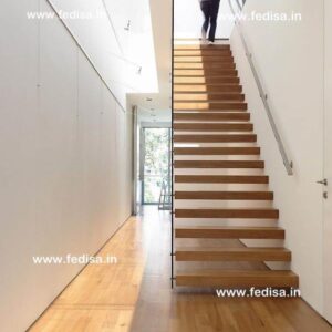 Modern Cable Stair Railing, Rounded Bottom Step | Living room stairs