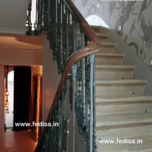 Modern Cable Stair Railing, Metal Pickets For Stairs | Living room stairs