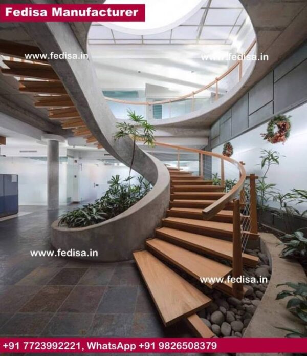 Folded Metal Staircase, Wrought Iron Hand Railings For Outdoor Stairs | Living room stairs