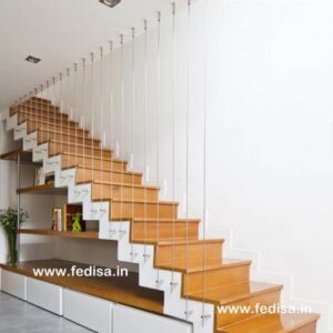 Steel Railing On Stairs, White Iron Stair Railing | Living room stairs