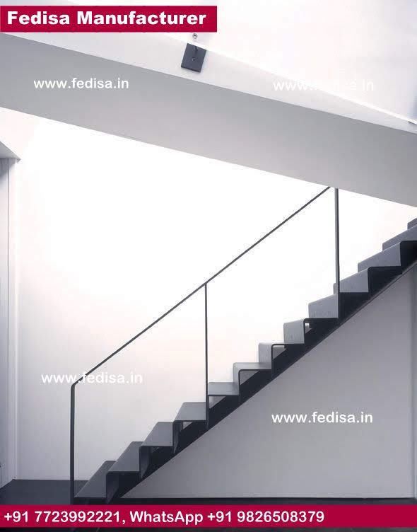 Metal Outdoor Handrails For Stairs, Dog Legged Steel Staircase Details | Living room stairs