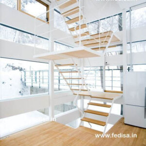 Industrial Staircase Railing, Folded Metal Staircase | Living room stairs