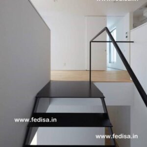 Round Metal Staircase, Brushed Steel Handrails For Stairs | Living room stairs