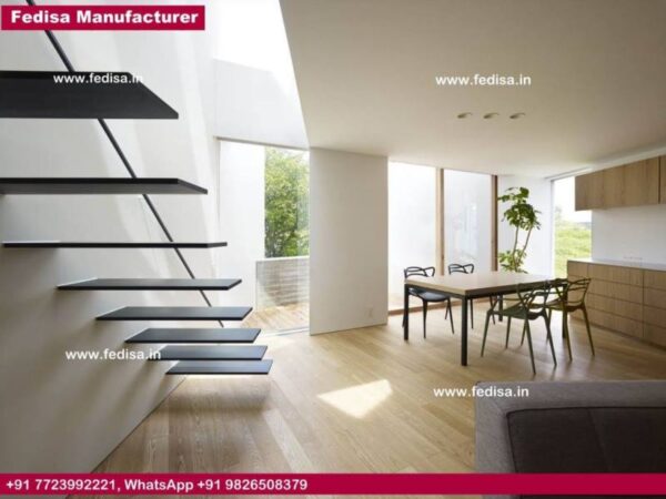 Steel Stairs Residential, Curved Glass Staircase Railing | Living room stairs